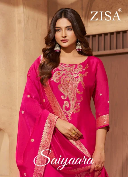 Saiyaara By Zisha Pure Taby Silk Weaving Jacquard Salwar Suits Best Wholesale Shop In Surat